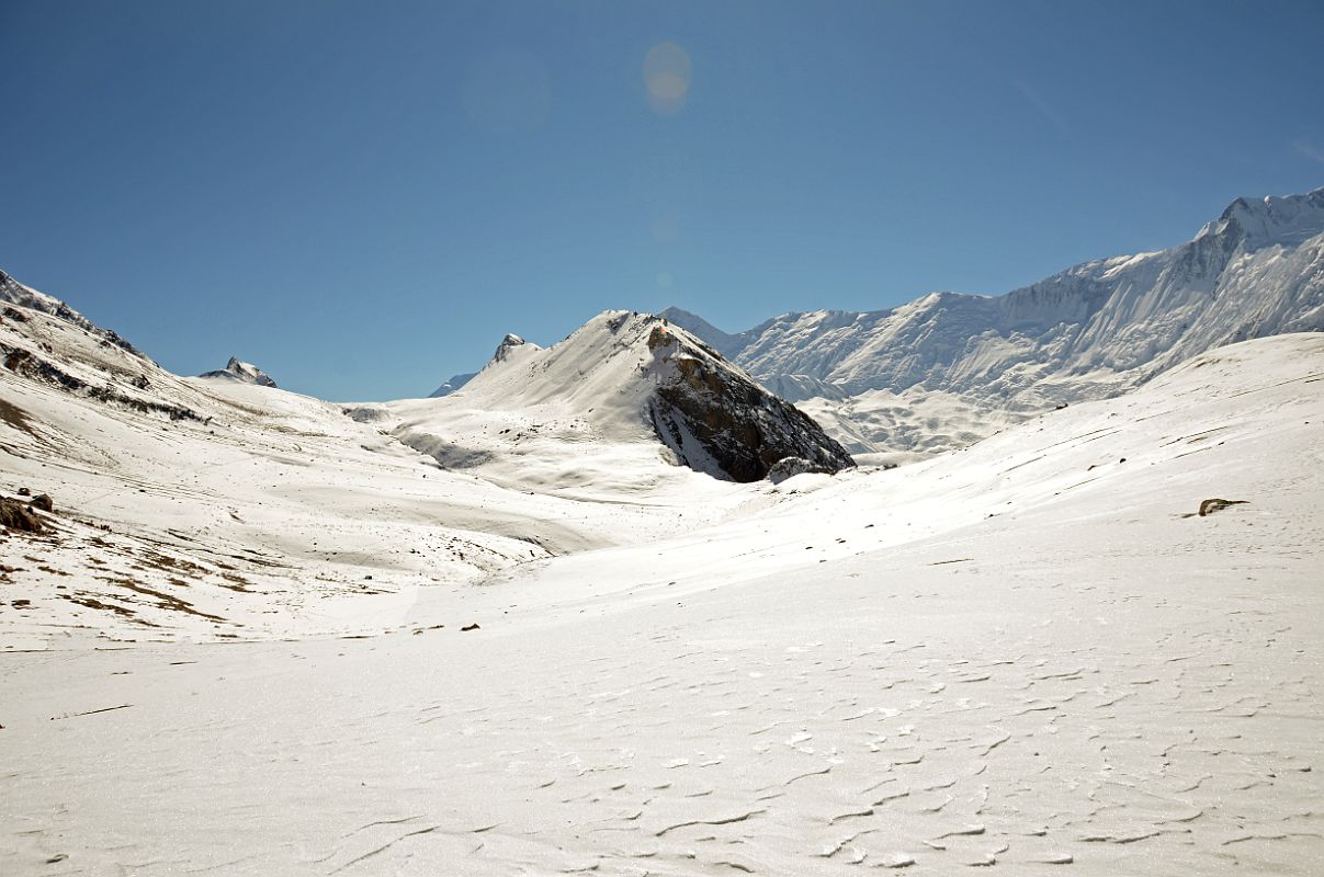 26 Looking Back At Trail To First Pass And Gangapurna, Tarke Kang Glacier Dome and Roc Noir Khangsar Kang From Tilicho Tal Lake Second Pass 5246m 